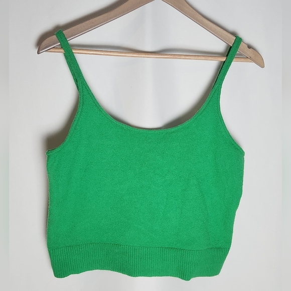 Old Navy Tops - Old Navy Womens Green Cami Tank Top Cotton Knit Stretch Scoop Neck Sleeveless M
